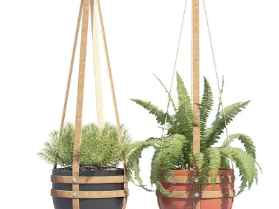 Leather plant hanger 3D model