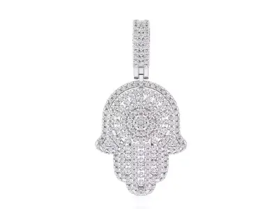 diamond hamsa pendant 3D print model