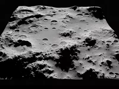 Moon Terrain Blender FBX 4K maps 3D model