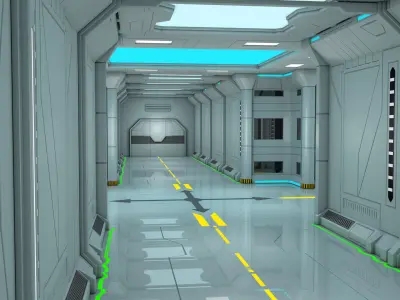 Sci Fi Corridor 3D model 143