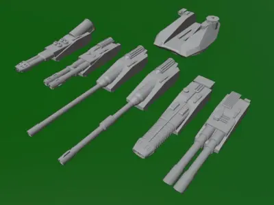 Modular Tank Turret Sci-fi Royal Marines or RE Challenger Tank 3D print model