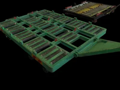 Airport Cargo pallet dolly Low-poly 3D model