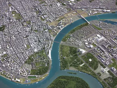 Belgrade - City 3D Model Low-poly 3D model