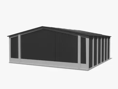 Garage Low-poly 3D model 5