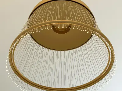 Fiber Pendant chandelier 3D model