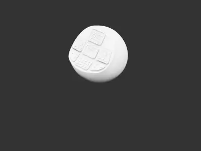 Futuristic Sci Fi Communication Console for 3D print Low-poly 3D model