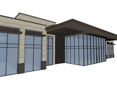 offices glass facade sketchup model 3D model