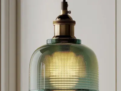 Sosie - Retro Europan Color Glass Pendant Light 3D model