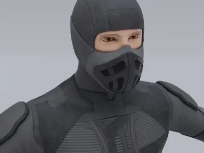 Lowpoly scifi space suit stillsuit character Low-poly 3D model