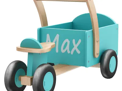 BANDITS ANGELS Houten bakfiets little rider blue 3D model