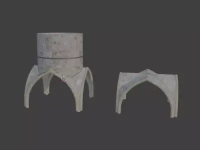 Gothic Vaulted Ceilings  Light Aperture Set 2 Models 3D model