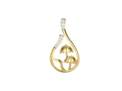 Pendants STL OBJ FBX Renders Details gold pendant with diamonds 3D print model