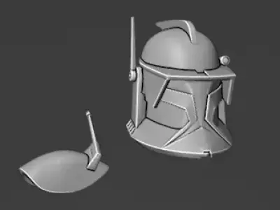 Phase 1 Animated 6 Inch Clone Commander Cody Helmet and Shoulder 3D print model