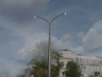 Street Light 12 version 16 10m with pole 4 Low-poly 3D model