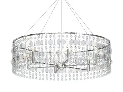 HELIR chrome chandelier with clear crystal beads 3D model
