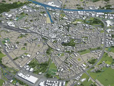 Hasselt  Low-poly 3D model