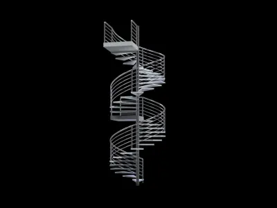 3d models Spiral curved staircases stainles steel 3D model