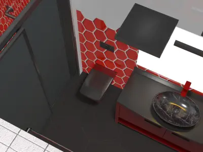 Bathroom Interior Design without Furnitures 3D model