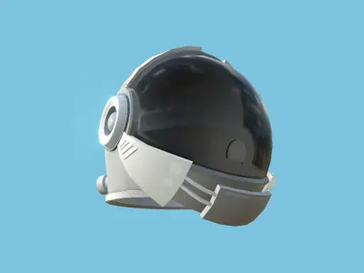 Astronaut Helmet 03 - USA Gray - Character Design Fashion Low-poly 3D model