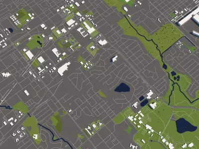 Anchorage USA 50x50km City Map 3D model
