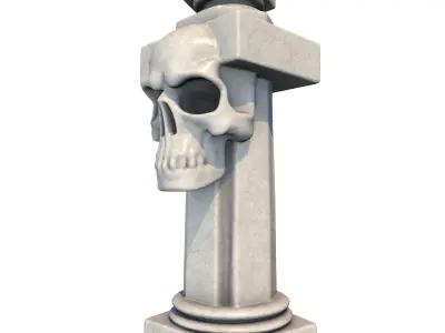 Temple Stone Skull Pillar 3 3D print model