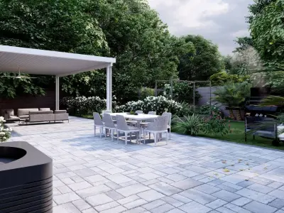 3D Exterior Scene 3D model design garden and landscape  3D model 4