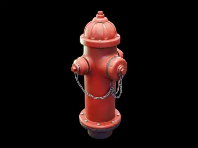 fire hydrant Low-poly 3D model 12