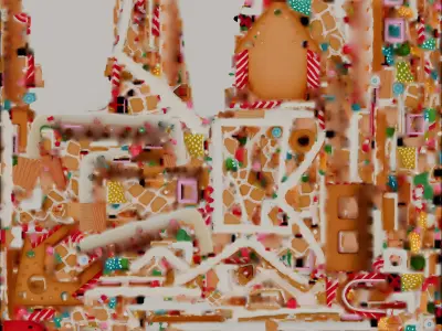 Stylized Gingerbread House 3D Model Holiday Treat Low-poly 3D model