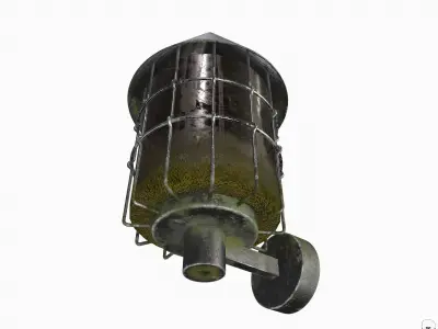 Vintage  old wall Lantern Light with candle Low-poly Low-poly 3D model