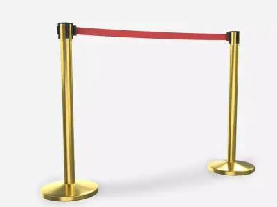 Stanchion Retractable Belt Barriers 3D model