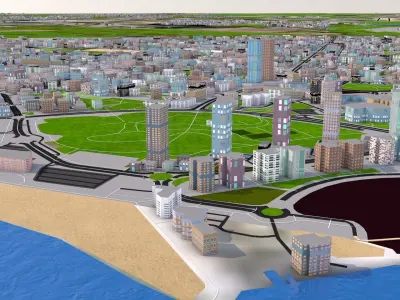 Ashdod City of Israel 2021 Low-poly 3D model