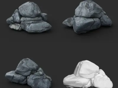 High poly Boulder Rock 230414 3D model