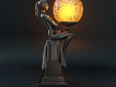 Lamp in art deco style 3D model
