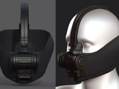 Gas mask respirator scifi futuristic 3d  Low-poly 3D model 30