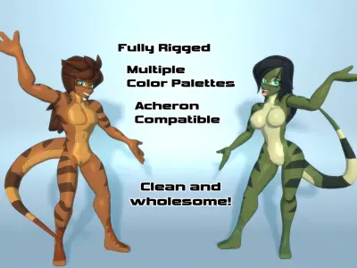 Acheron Lizardian Clean Low-poly 3D model