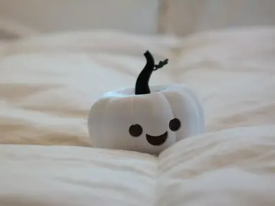 Kawaii Pumpkin Tea Light Lamp STL 3D print model