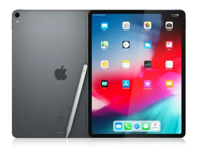 Apple iPad Pro 12-9 inch Wi-Fi 2018 and New Apple Pencil 3D model