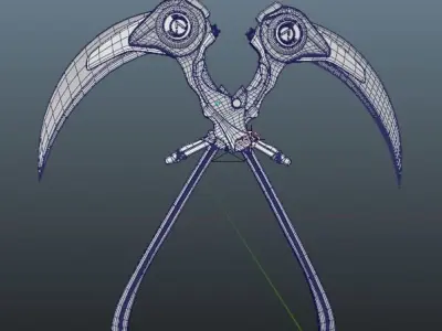 Sci-fi Sickle Low-poly 3D model