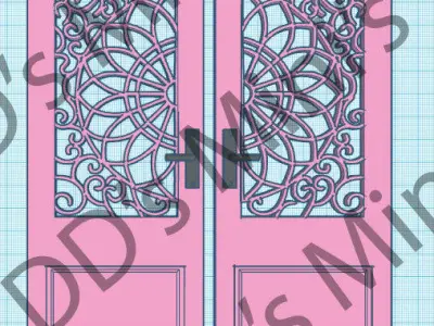 Fancy Schmancy Double Doors 3D print model