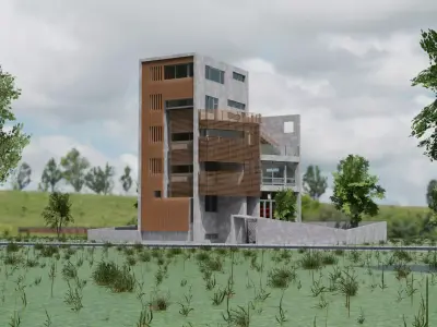 Contemporary House Preposition 3d Low-poly 3D model