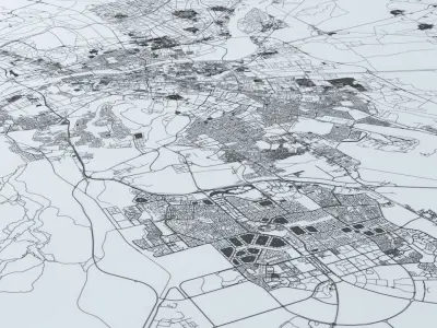 Cairo Road Network and Streets 3D model