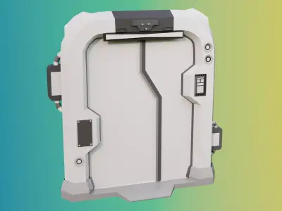 Sci-Fi Door with OpeningClosing Animation 3D Blender Model 3D model