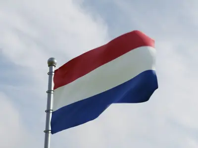 Animated Netherlands Flags 3D model