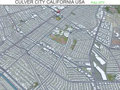 Culver City California USA Low-poly 3D model