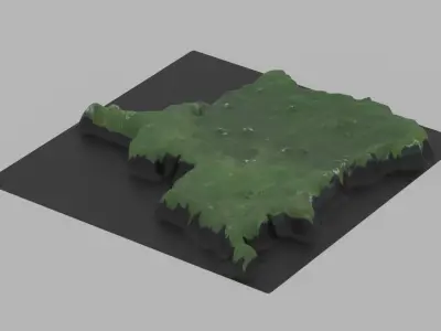 Democratic Republic-of Congo  Low-poly 3D model