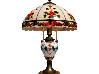 Vintage Tiffany Style Table Lamp Low-poly 3D model