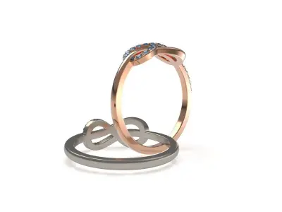 Diamond Infinity Ring R 23 3D print model