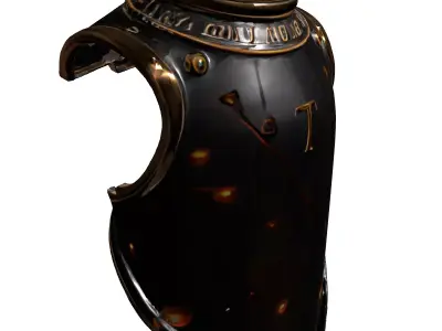 Fantasy Engraved Glowing Cuirass Armor Low-poly 3D model