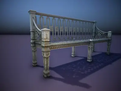 Street Bench 001 Low-poly 3D model