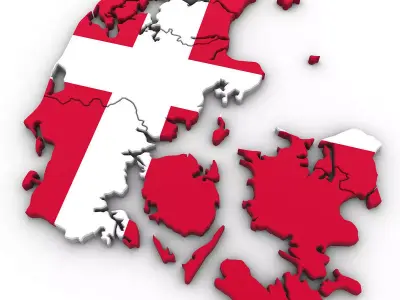 3d Political Map of Denmark 3D model